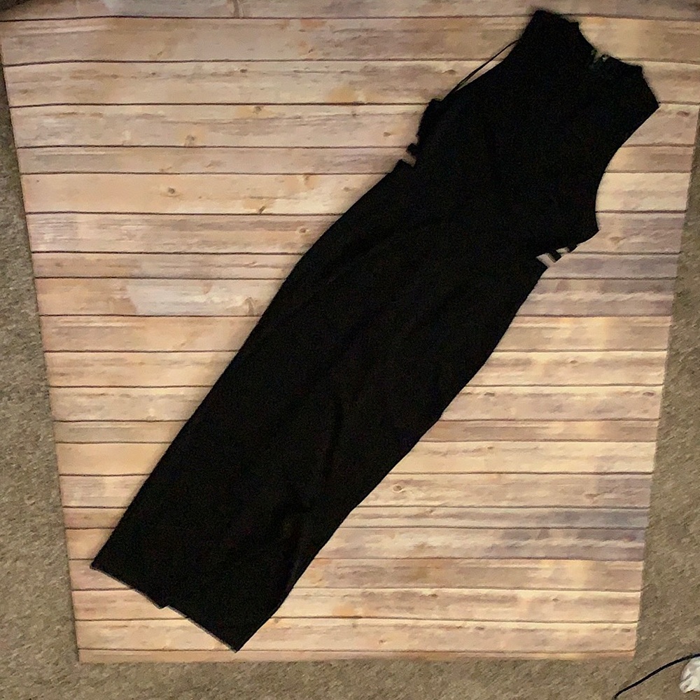 Black dress with side cutouts